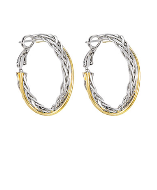 GS - Gold and Silver Twisted Hoops