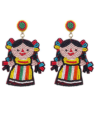 GS - Mexican Doll Beaded Earrings