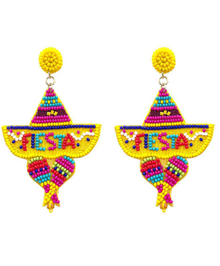 GS - Fiesta Sombrero Beaded Earrings