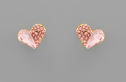 Light Pink Heart Stud Earrings