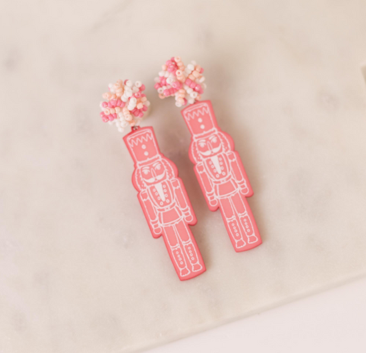 TRS - Pink Nutcracker Acrylic Earrings