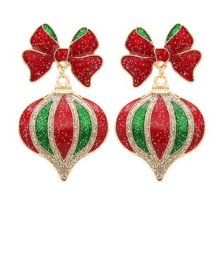 GS - Red and Green Ornament Earrings
