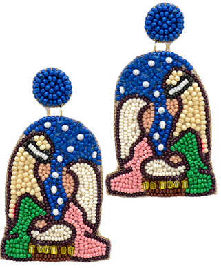 GS - Baby in a Manger Christmas Beaded Earrings