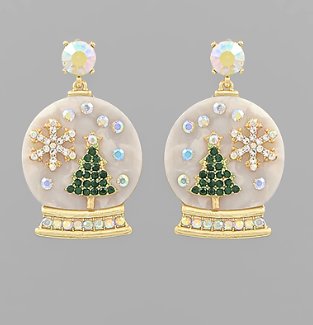 GS - Snow Globe Acrylic Earrings