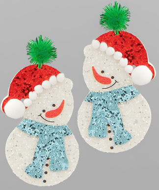 GS - Snowman Glitter Earrings