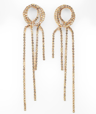 GS - Gold Elegant Rhinestone Dangle Earrings