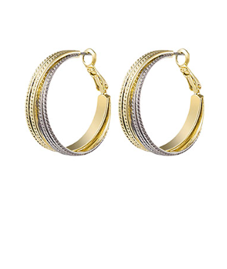 GS - Two Tone Hoop Earrings