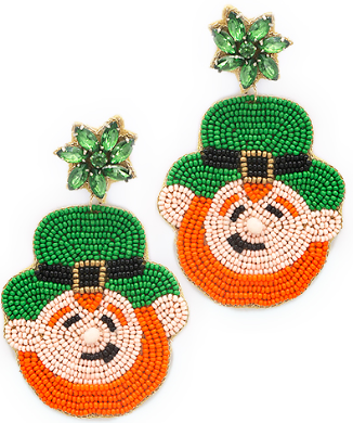 GS - Leprechaun Beaded Earrings