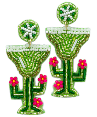 GS - Cocktail and Cactus Stem Earrings