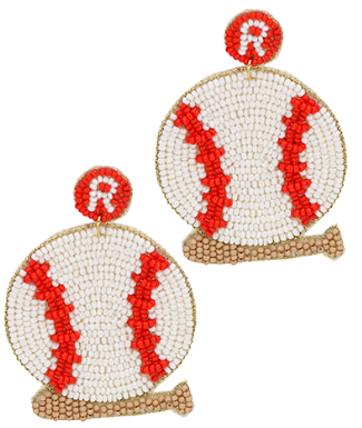 GS - "Home Run" Baseball Beaded Earrings
