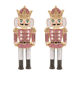 GS - Sparkly Pink Nutcracker Earrings