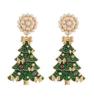 GS - Christmas Tree with Pearl Earrings