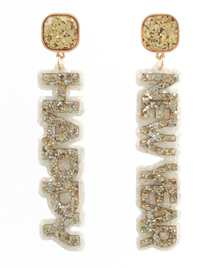 GS - "Happy New Year" Glitter Earrings