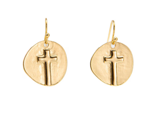 TRS - Gold Ascension Cross Earrings