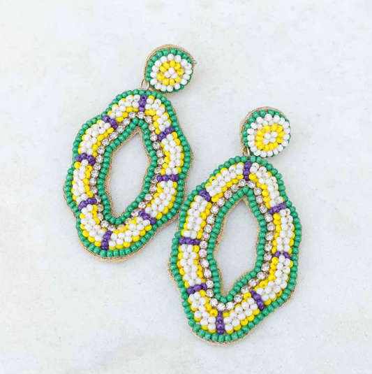TRS - King Cake Beaded Earrings