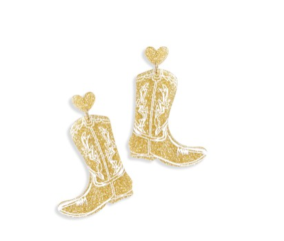 V&L - Gold Dolly Acrylic Earrings