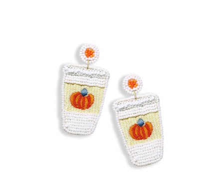 V&L - Pumpkin Spice Latte Beaded Earrings