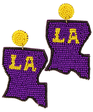 GS - Purple and Gold LA State Earrings