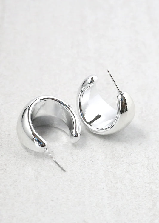 Silver Hoop Stud Earrings