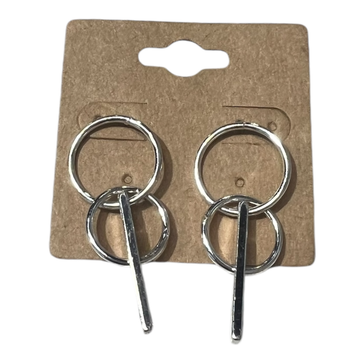 Silver Hoop and Bar Earrings