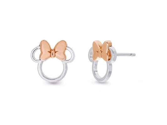 Rose Gold Bow Minnie Mouse Earring