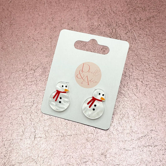 Snowman Acrylic Stud Earrings