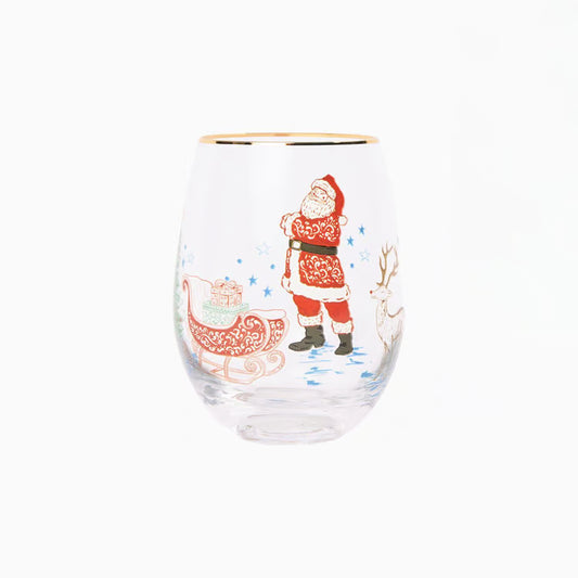 MS - Stemless Wine Glass - Tidings & Toile