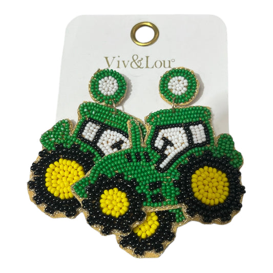 Tractor Beaded Earrings
