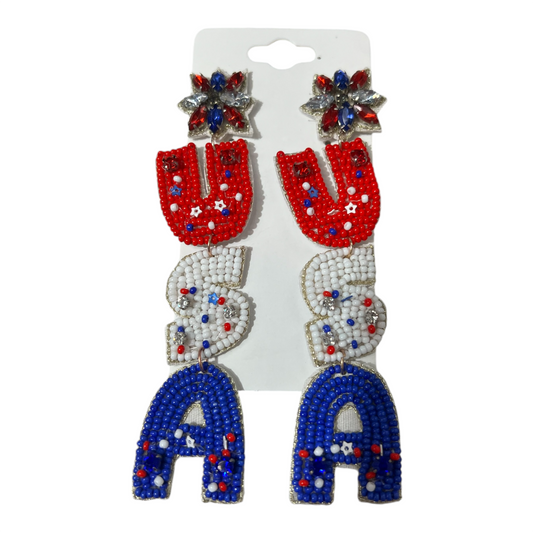 USA Beaded Earrings