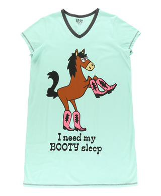 Booty Sleep Blue Women's V-Neck Nightshirt
