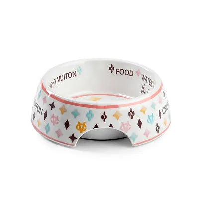 Small White Chewy Vuiton Bowl - Ascension Golf Carts, LLC