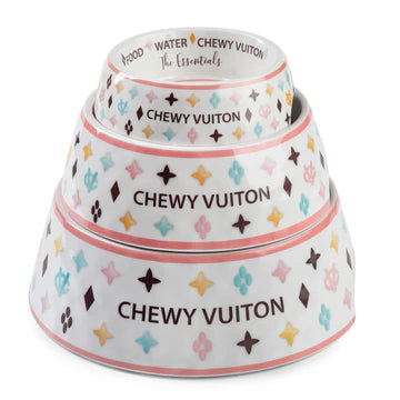 Large White Chewy Vuiton Bowl - Ascension Golf Carts, LLC