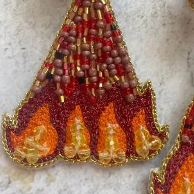 Louisiana Bonfire Beaded Earrings