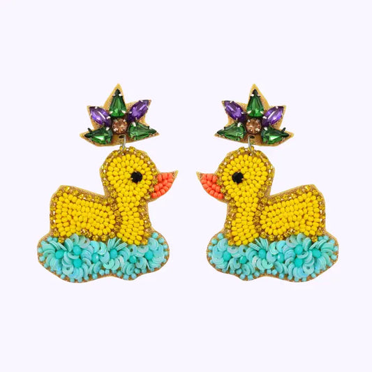 Krewe of Muses Rubber Duck Float Earrings
