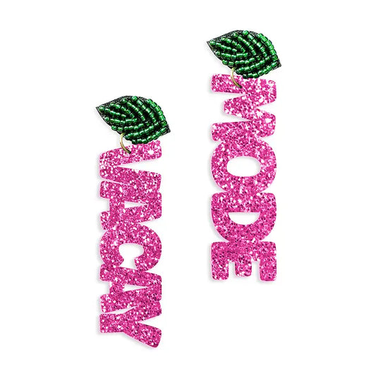 Pink Glitter Vacay Mode Earrings