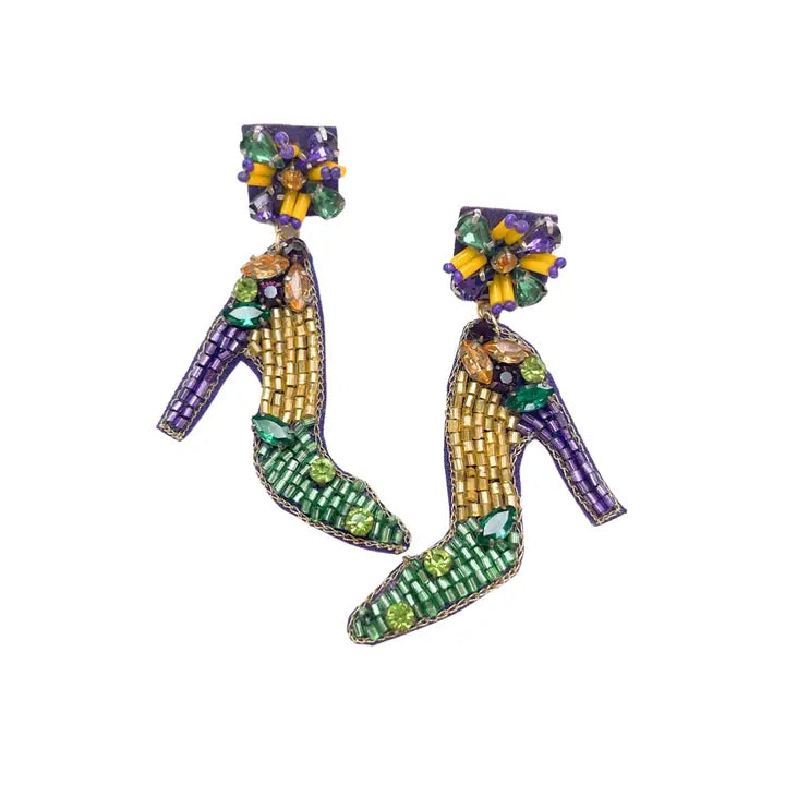 Mardi Gras Heels Earrings