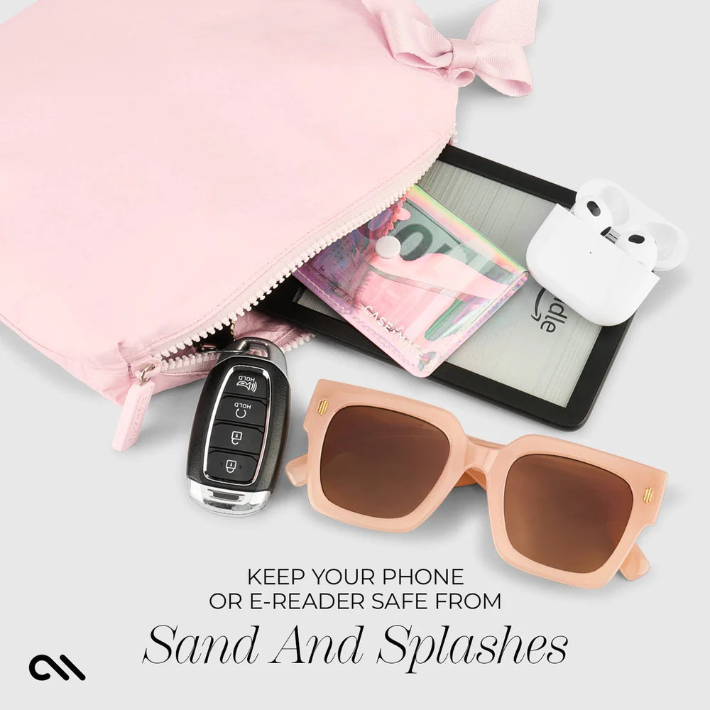 Case-Mate : Ballet Pink Bow Waterproof Zip Pouch