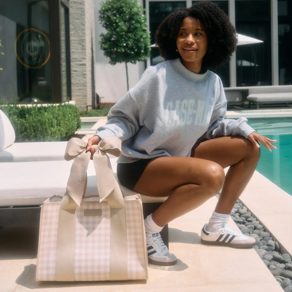 Case-Mate : Latte Gingham Bow Jelly Tote