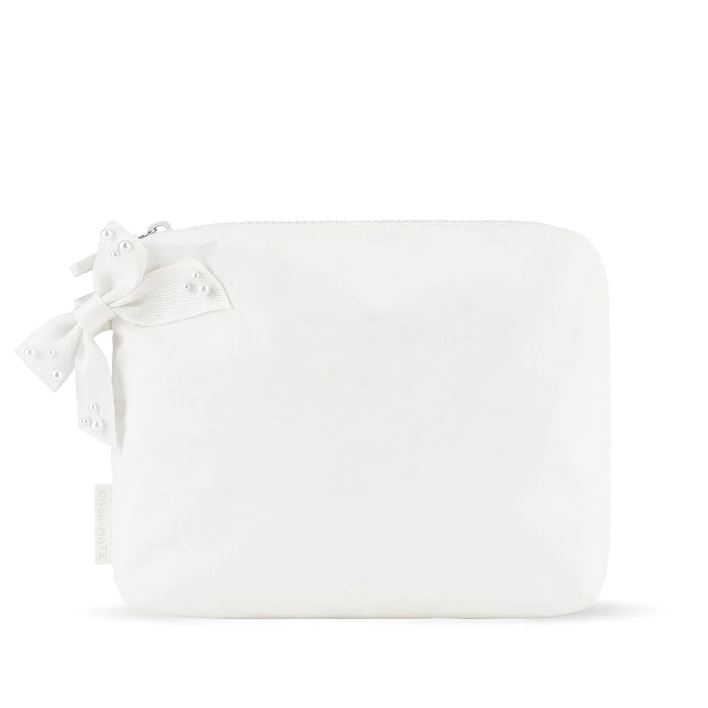 Case-Mate : Ivory Pearl Bow Waterproof Zip Pouch
