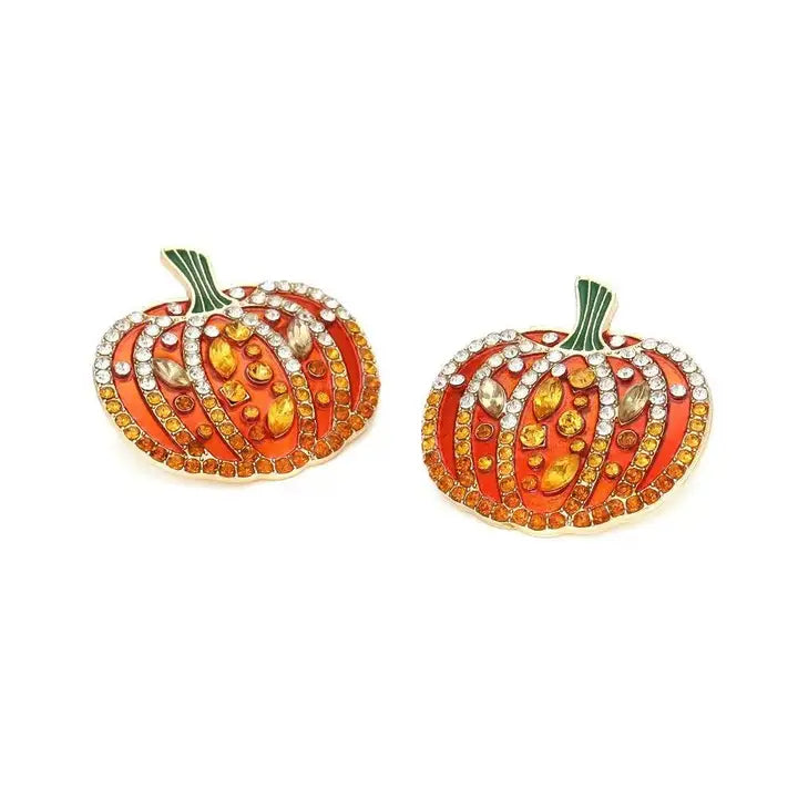 Jeweled Pumpkin Earrings
