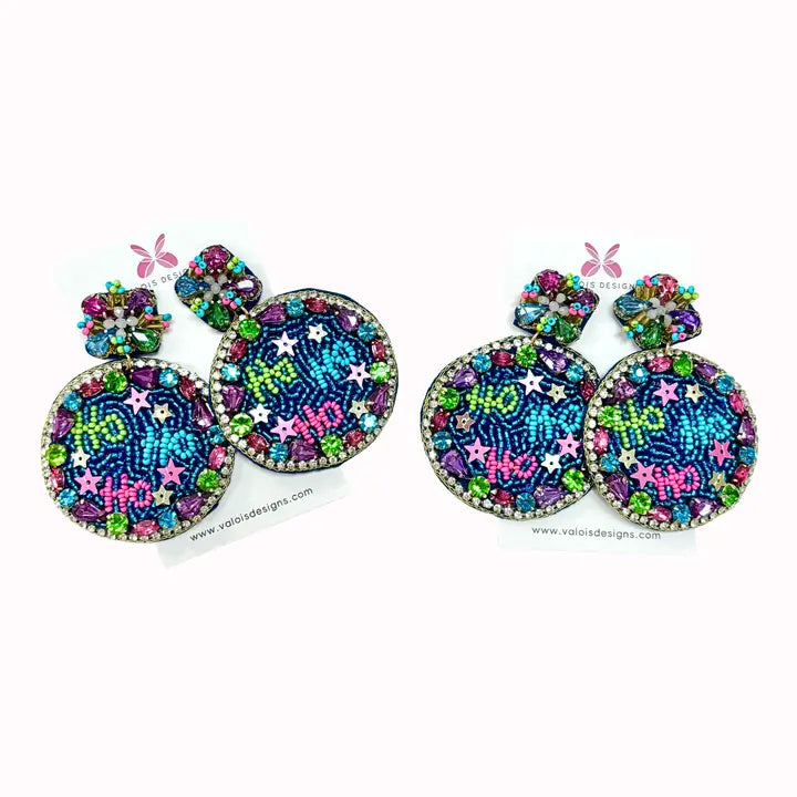 Ho Ho Ho Beaded Earrings