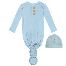 Baby Blue Gown and Beanie Set