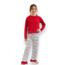 Girl's Jolly Santa Ruffle Sleep Pants