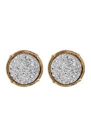 Silver Stone Stud Earrings