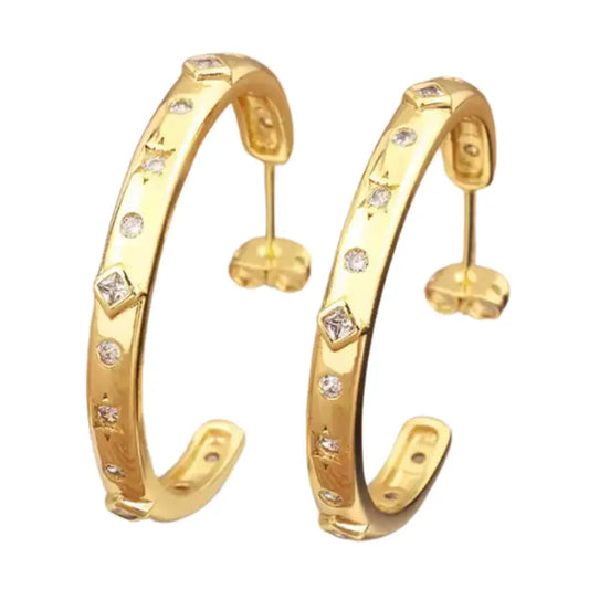 Star Dazzle Hoop Earrings