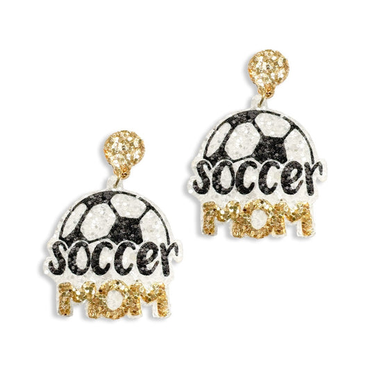 Soccer Mom Glittery Earrings