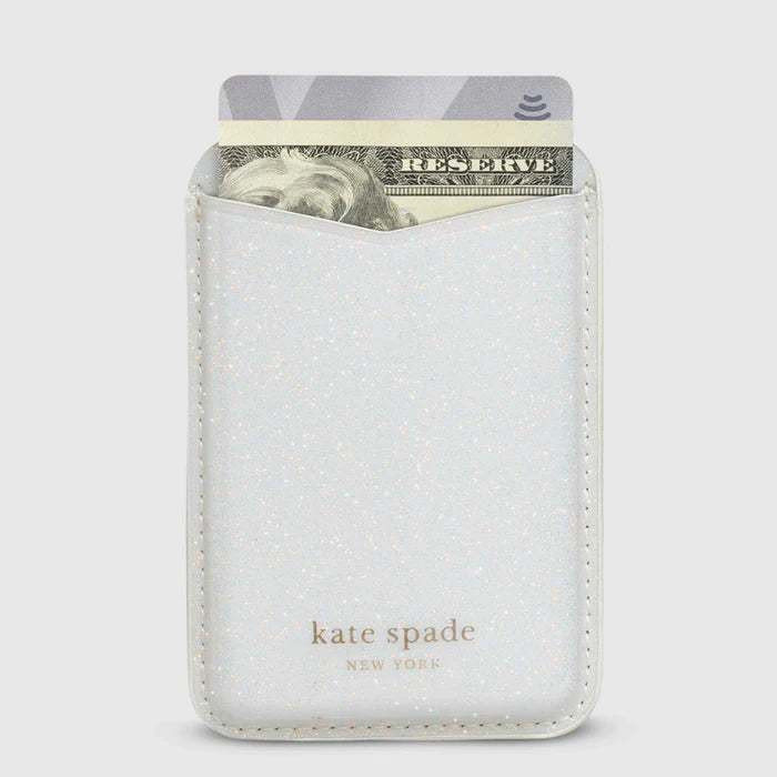 Kate Spade New York White Glitter MagSafe Wallet