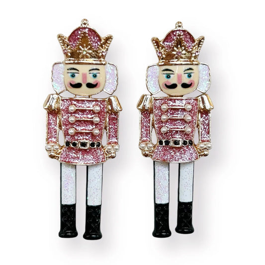 Sparkly Pink Nutcracker Earrings