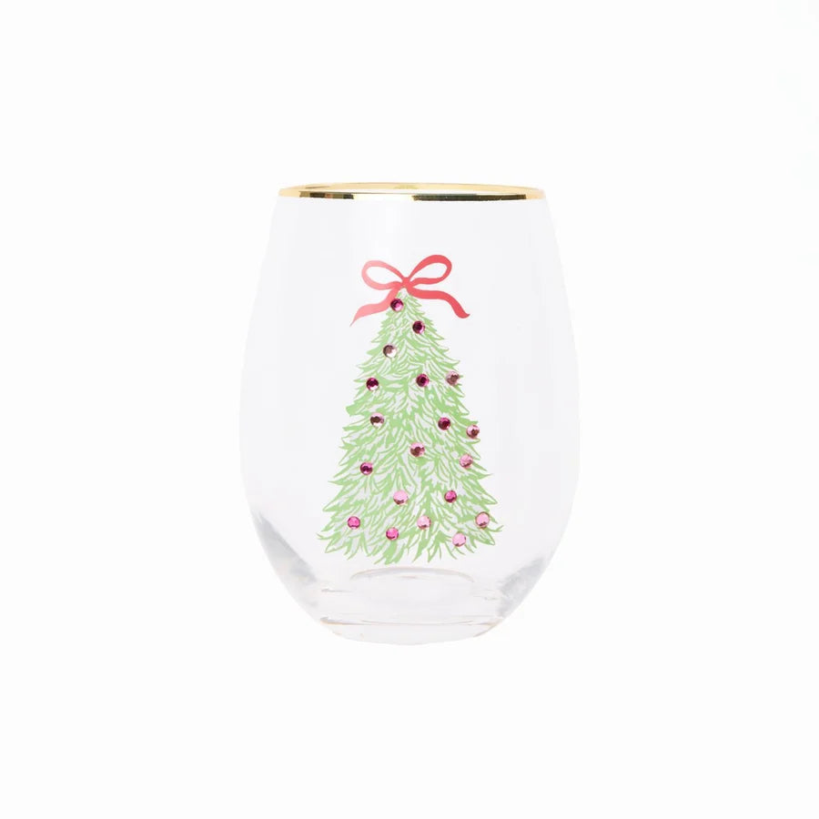 MS - Stemless Wine Glass - Rosy Woodlands