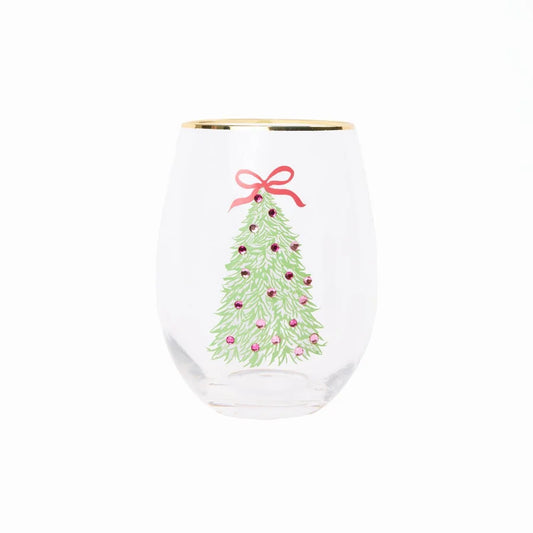 MS - Stemless Wine Glass - Rosy Woodlands